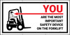 You Are the Most Important Safety Device on the Forklift Banner