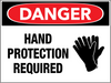 Danger Hand Protection Required Wall Sign Danger Hand Protection Required Wall Sign