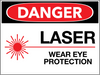 Danger Laser Wear Eye Protection Wall Sign Danger Laser Wear Eye Protection Wall Sign