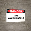 Danger No Trespassing Wall Sign