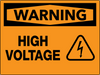 Warning High Voltage Wall Sign