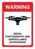 Warning: Aerial Photography and Surveillance in Progress - Wall Sign