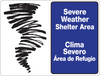 Bilingual Severe Weather Shelter Area Wall Sign Bilingual Severe Weather Shelter Area Wall Sign