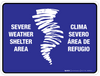 Bilingual Severe Shelter Area (blue) Wall Sign Bilingual Severe Shelter Area (blue) Wall Sign