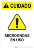 Caution: Microwave in Use ANSI - Portrait Wall Sign