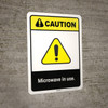 Caution: Microwave in Use Pacemaker Warning ANSI - Portrait Wall Sign Caution: Microwave in Use Pacemaker Warning ANSI - Portrait Wall Sign