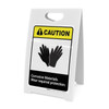 Caution: Corrosive Materials Wear Protection - A-Frame Sign
