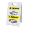 Caution: Eye Protection Required Bilingual Spanish - A-Frame Sign Caution: Eye Protection Required Bilingual Spanish - A-Frame Sign