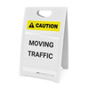 Caution: Moving Traffic - A-Frame Sign