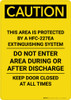 Caution: Area Protected by a HFC-227ea Extinguisher System - Portrait Wall Sign
