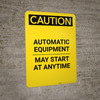 Caution: Avoid Walking Under Platform Men Working Above Arrow - Portrait Wall Sign