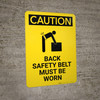 Caution: Be Alert Power Trucks Operating In Area - Portrait Wall Sign