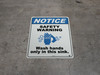 Notice - Safety Warning - Wash Hands Only In This Sink Floor Sign Notice - Safety Warning - Wash Hands Only In This Sink Floor Sign