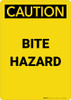 Caution: Bite Hazard - Portrait Wall Sign