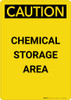 Caution: Chemical Storage Area - Portrait Wall Sign Caution: Chemical Storage Area - Portrait Wall Sign