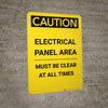 Caution: Emergency Exit Keep Clear at All Times - Portrait Wall Sign