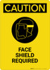 Caution: Face Shield Required - Portrait Wall Sign Caution: Face Shield Required - Portrait Wall Sign
