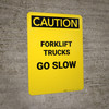 Caution: Forklift Trucks Operating Beyond This Point - Portrait Wall Sign Caution: Forklift Trucks Operating Beyond This Point - Portrait Wall Sign