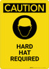Caution: Hard Hat Required with Graphic - Portrait Wall Sign