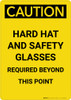 Caution: Hard Hats ans Safety Glasses Beyond this Point - Portrait Wall Sign