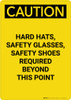 Caution: Hard Hat Safety Glasses Safety Shoes Required - Portrait Wall Sign