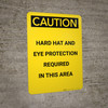 Caution: Hard Hats Required by Employees - Portrait Wall Sign Caution: Hard Hats Required by Employees - Portrait Wall Sign