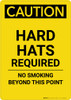 Caution: Hard Hats Required No Smoking - Portrait Wall Sign Caution: Hard Hats Required No Smoking - Portrait Wall Sign