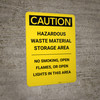 Caution: Hazardous Waste Material Storage Area - Portrait Wall Sign