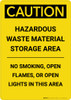 Caution: Hazardous Waste Material Storage Area - Portrait Wall Sign