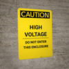 Caution: High Voltage Do Not Enter This Enclosure - Portrait Wall Sign