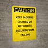 Caution: Keep Ladders Chained - Portrait Wall Sign
