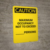 Caution: Maximum Occupancy Not to Exceed - Portrait Wall Sign