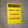 Caution: Medical Gases No Smoking - Portrait Wall Sign Caution: Medical Gases No Smoking - Portrait Wall Sign