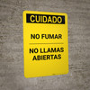 Caution: No Smoking No Open Flames Spanish - Portrait Wall Sign
