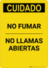 Caution: No Smoking No Open Flames Spanish - Portrait Wall Sign