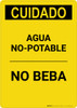 Caution: Non Potable Water Do Not Drink Spanish - Portrait Wall Sign