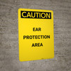 Caution: PPE Ear Protection Area - Portrait Wall Sign Caution: PPE Ear Protection Area - Portrait Wall Sign