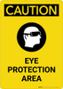 Caution: PPE Eye Protection Area with Graphic - Portrait Wall Sign