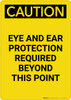 Caution: PPE Eye and Ear Protection Required Beyond This Point - Portrait Wall Sign Caution: PPE Eye and Ear Protection Required Beyond This Point - Portrait Wall Sign