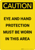 Caution: PPE Eye and Ear Protection Must be Worn in Area - Portrait Wall Sign