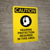 Caution: PPE Hearing Protection Required in This Area with Graphic - Portrait Wall Sign