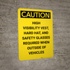 Caution: PPE Required Outside Vehicles - Portrait Wall Sign