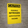 Caution: Possible Nitrogen Asphyciation Hazard - Portrait Wall Sign Caution: Possible Nitrogen Asphyciation Hazard - Portrait Wall Sign