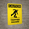 Caution: Tripping Hazard with graphic - Portrait Wall Sign Caution: Tripping Hazard with graphic - Portrait Wall Sign