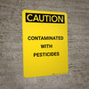 Caution: Corrosive Materials Wear Protection Yellow - Portrait Wall Sign