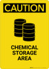 Caution: Chemical Storage Area Yellow2 - Portrait Wall Sign Caution: Chemical Storage Area Yellow2 - Portrait Wall Sign