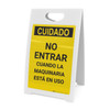 Caution: Do Not Enter When Machinery is in Use Spanish - A-Frame Sign Caution: Do Not Enter When Machinery is in Use Spanish - A-Frame Sign
