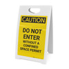 Caution: Do Not Enter Without Confined Space Permit - A-Frame Sign