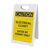 Caution: Electrical Closet Enter By Permit Only - A-Frame Sign