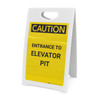 Caution: Entrance To Elevator Pit Warning - A-Frame Sign